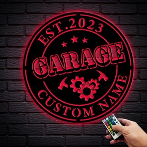 Custom Garage Metal Wall Art | Personalized Workshop Name Sign| Mechanic Decor | Artistic Decor | Great for Workshop | Father&#39;s Day Gift