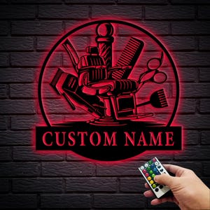 Custom Barbershop Metal Wall Art, Personalized Barbershop Sign, Decor for Barbershop, Barbershop Metal Decor, Hairdressers Gift, 8-24 Inch