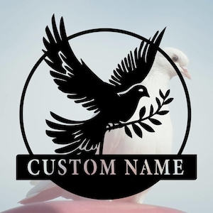 Custom Pigeon Metal Wall Sign,Personalized Pigeon Name Sign Decoration,Pigeon Metal Decor,Custom Pigeon Sign,Gift for mom,10-24inches