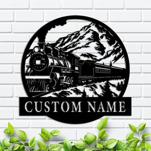 Zug Metallschild, Zug Metallwanddekor, personalisierte Zug Metallschild, Zug Zeichen, Eisenbahnschild, 8-24 Zoll