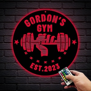 Custom Gym Sign, Personalized Gym Metal Wall Art, Workout Room Sign, Fitness Sign, Gym Wall Art, Custom Gym Logo, Home Gym Decor, 8-24 Inch