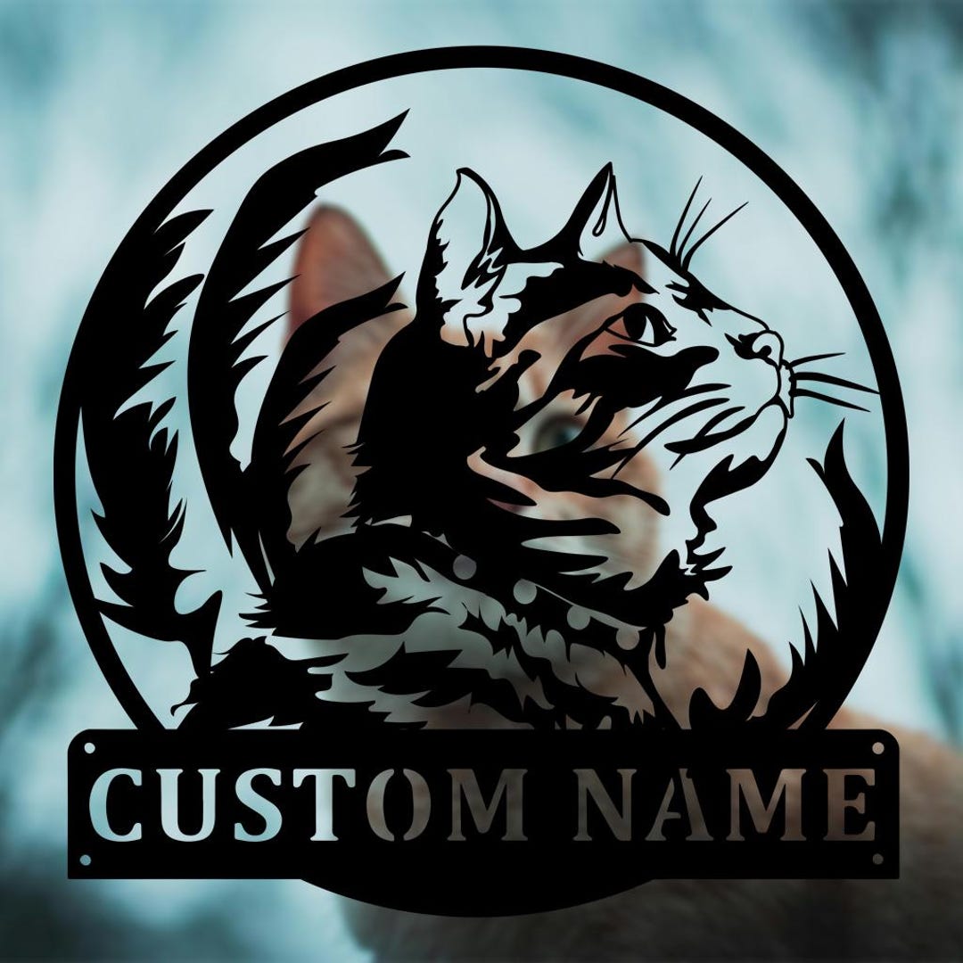 Custom Cat Sign,personalized Cat Name Sign,cat Metal Hanging Sign,cat ...