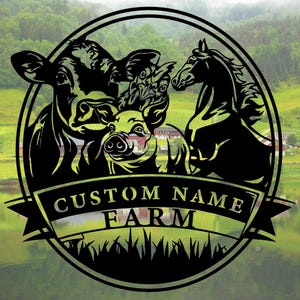 Handmade-Custom Farm Sign Metal Wall Sign-Personalized Farm Sign Metal Wall Art-Farm Sign Metal Wall Decor-Gift For Family-Wall Decor