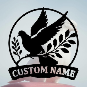 Custom Pigeon Metal Wall Sign,Personalized Pigeon Name Sign Decoration,Pigeon Metal Decor,Custom Pigeon Sign,Gift for mom,10-24inches