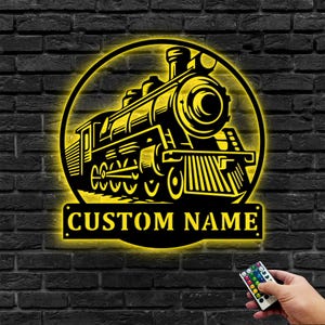 Personalized Train Metal Wall Art,Custom Train Metal Wall Decor,Personalized Train Metal Sign,Custom Train Sign,Railroad Sign,8-24 Inches