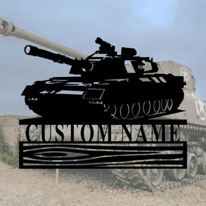 Custom Military Tank Metal Wall Art Led Light,Personalized American Soldier Name Sign Home Decor,Military Tank Metal Home Decor,10-24inches