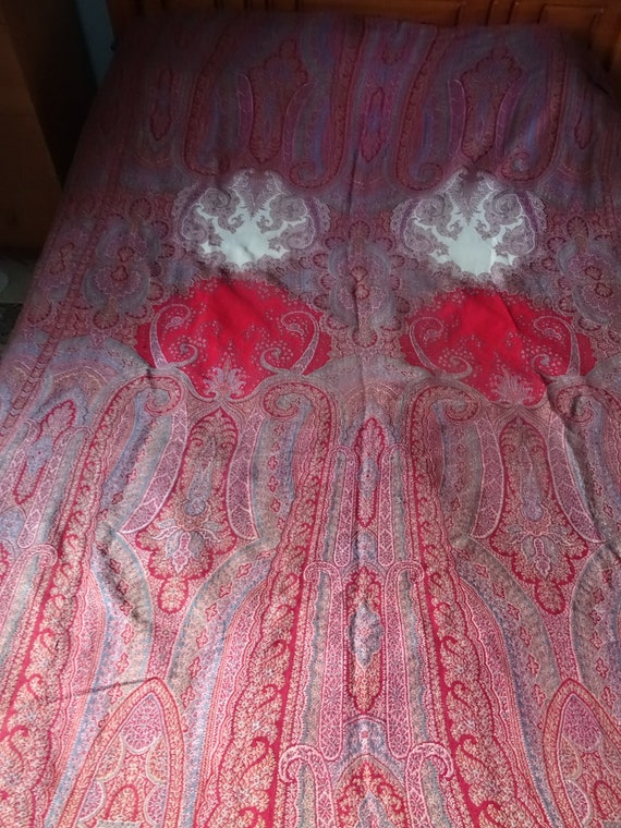 Antique Victorian very large Paisley Shawl REDUCED