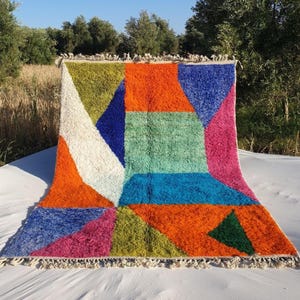 Custom Fabulous Boujaad Rug - Handmade Multicolored Rug - ART Boujaad Rug - Colorful moroccan rug - Genuine Boujaad Rugs - Moroccan Rug