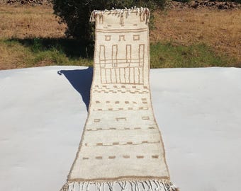 Handwoven Moroccan Wool Runner: Berber Hallway Rug Moroccan area rugs