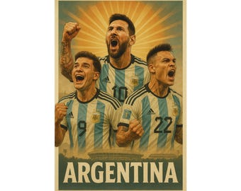 Argentinien WM 2026 Poster | Retro Messin Fußball Poster
