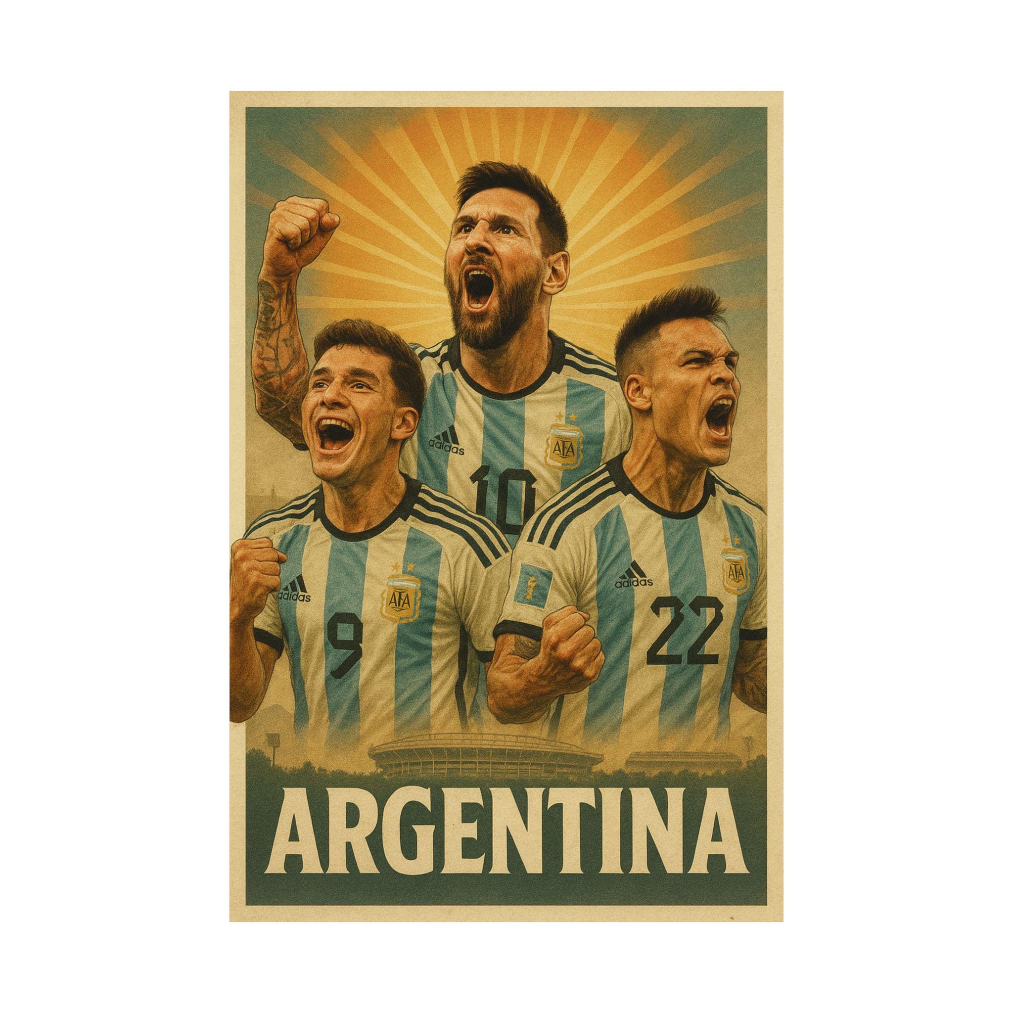 Argentina World Cup 2026 Poster | Retro Messi Soccer Print - Etsy