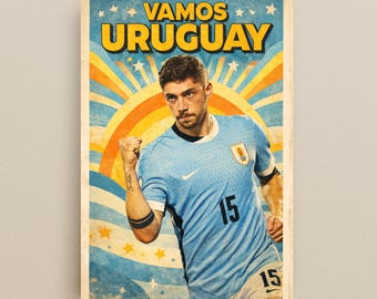 Federico Valverde Uruguay Retro Soccer Poster | 2026 World Cup Art