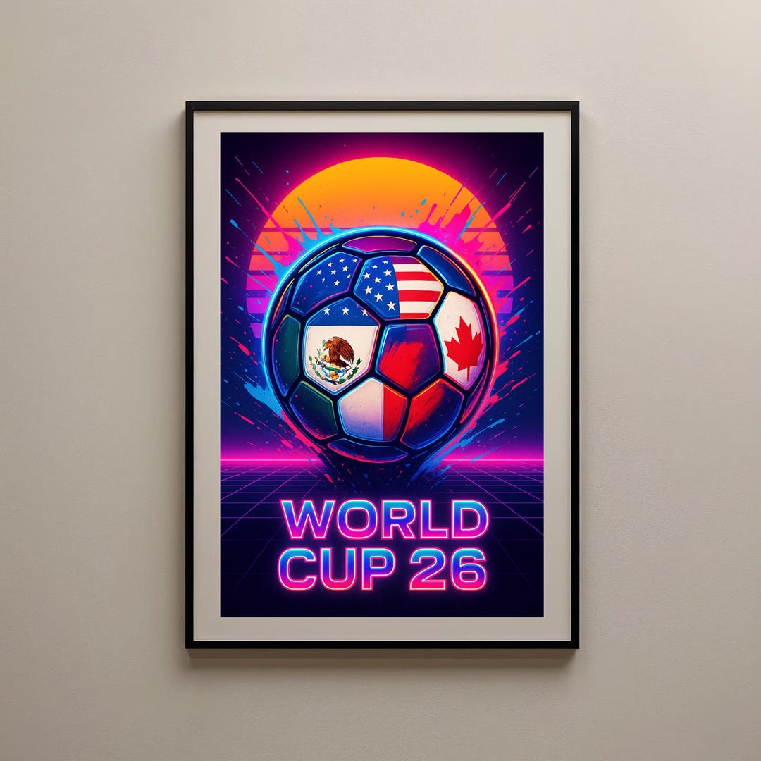 world-cup-26-poster-retro-neon-soccer-art-usa-mexico-canada-digital