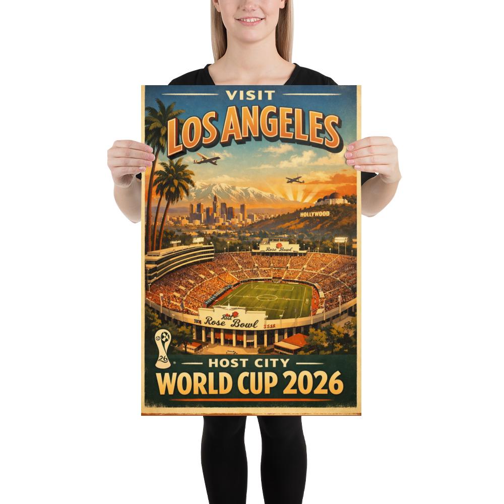 Los Angeles World Cup 2026 Poster | Retro Travel L.A. Soccer Art