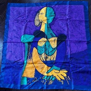 Picasso inspired vintage scarf