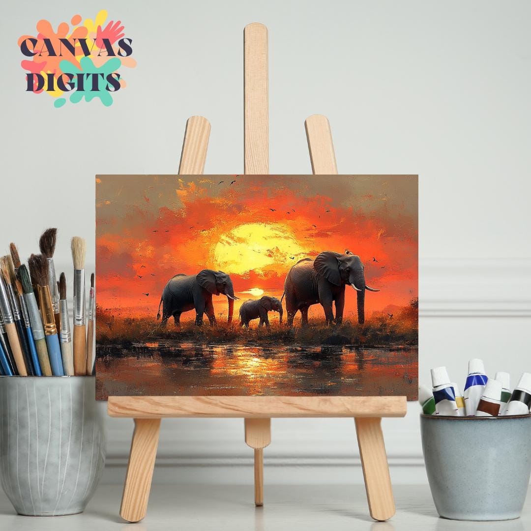 Paint by number elephant - Etsy België, image size:1080x1080