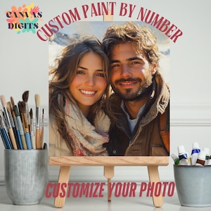 Pintura personalizada por números, kit de pintura por números personalizado, pinta tu propia foto, arte en lienzo de bricolaje, retrato de mascota, arte de pared personalizado