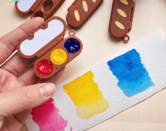 Mini Folding Watercolor Palette, Tiny Paint Box For Watercolors, Paint Mixing Box, Magnetic Travel Kit for Art Lovers