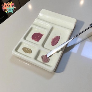 Ceramic Watercolor Palette, Watercolor Tray For Artists, Portable Ceramic Palette For Watercolor, Easy To Clean, Perfect Gift For Painters