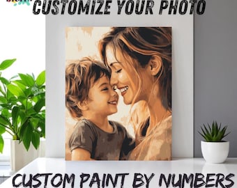 Custom Paint By Numbers Kit From Your Photo, Create Your Own Paint by Numbers On Canvas, Personal Photo Painting Kit, Unique Handmade Gift