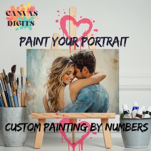 Custom Paint By Numbers Kit From Your Photo, Diy Personalized Painting By Numbers On Canvas, Custom Numbered Art, Family Memorial Art Gift