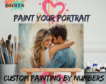Custom Paint By Numbers Kit From Your Photo, Diy Personalized Painting By Numbers On Canvas, Custom Numbered Art, Family Memorial Art Gift
