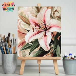 Beautiful Flower Paint By Numbers Kit, Diy Floral Art, Numbered Painting Kit, Flowers Acrylic Painting On Canvas, Color By Number