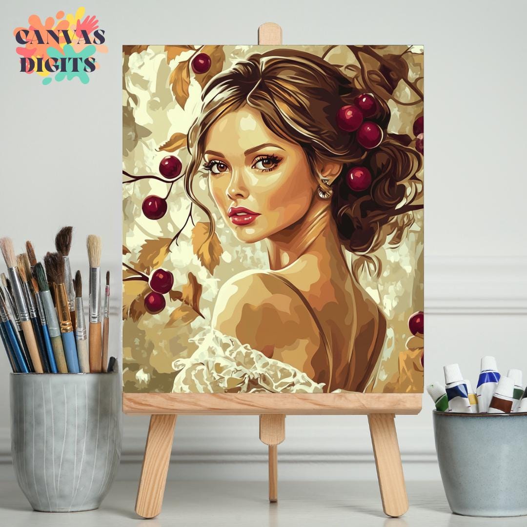 Female Portrait Paint by Numbers for Adults, Color by Number Portraits ...