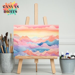 Landscape Mountain Paint By Numbers Kit, Peak Perspectives Painting Kit, Colorful Diy Paint Party, Activity For Adults, Coloring Numbered