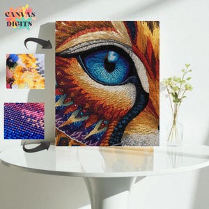 Kit de pintura de diamantes &quot;Ojo de Animal Místico&quot;, lienzo artístico de diamantes para adultos, kit completo de perforación, decoración de pared única y salvaje