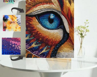 Mystic Animal Eye Diamond Painting Kit, Diamond Art Canvas For Adults, Full Drill Diamond Art, Full Drill Kit, Unique Wild Wall Decoration