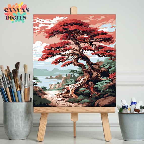 Diy Painting Kit for Adults Featuring Elegant Bonsai Tree, Beautiful  Scenery Numbered Painting, Paint by Numbers for Adults, Home Art Decor -  Etsy