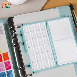 Magnetic Paint Box For Loose Leaf Art, Travel Watercolor Kit, Portable Sub Palette For Sketchbooks, Loose Leaf Palette For Art On The Go