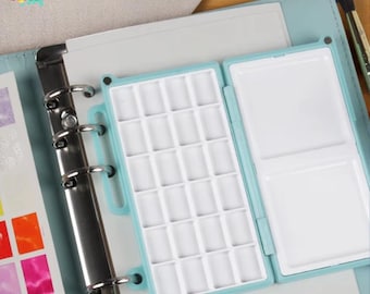 Magnetic Paint Box For Loose Leaf Art, Travel Watercolor Kit, Portable Sub Palette For Sketchbooks, Loose Leaf Palette For Art On The Go