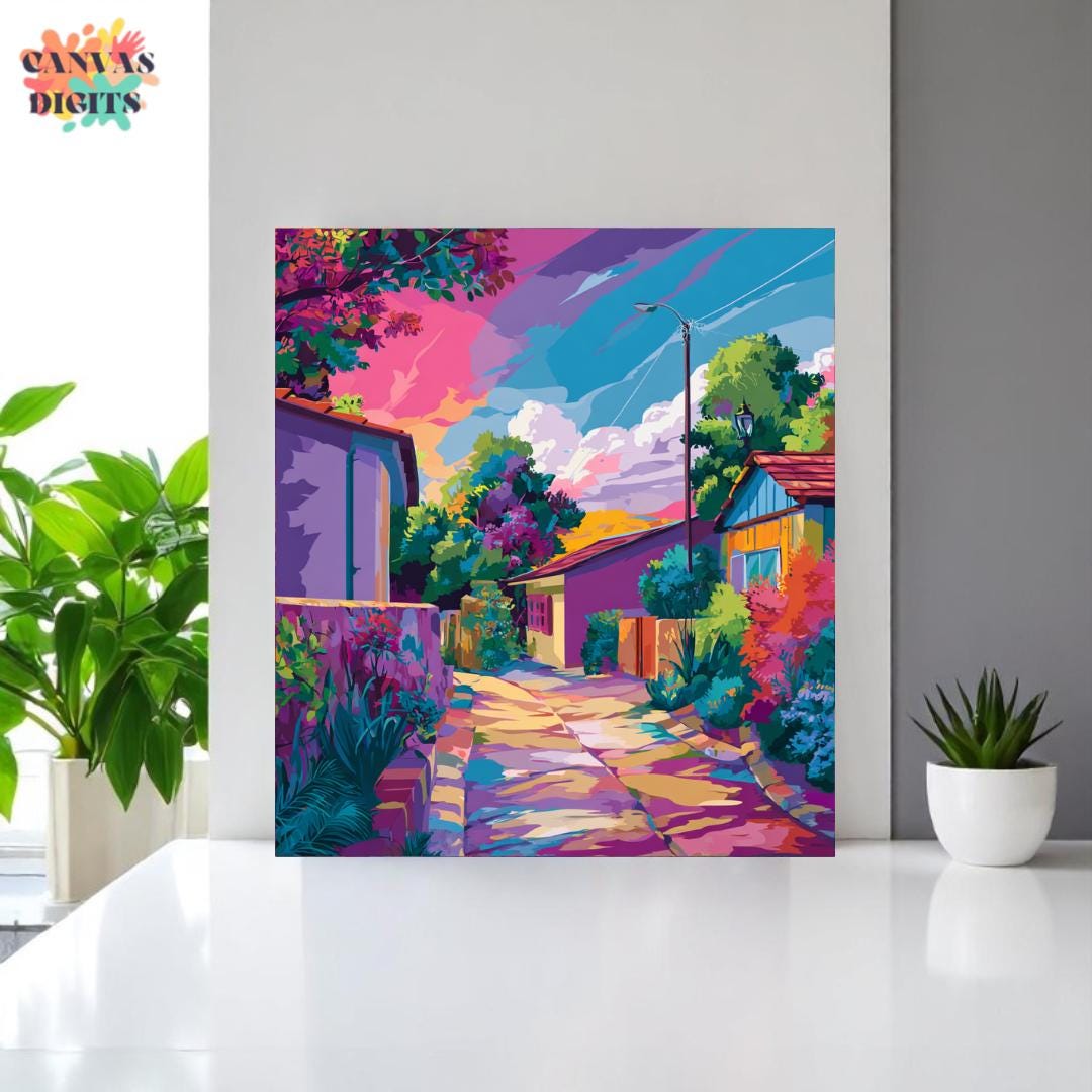Landscape Paint by Numbers Kit for Adults, Easy Acrylic Painting on ...