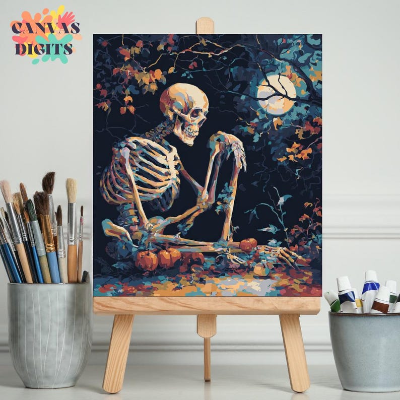 Esqueleto Para Pintar Por N meros Para Adultos Colorear Por N meros 