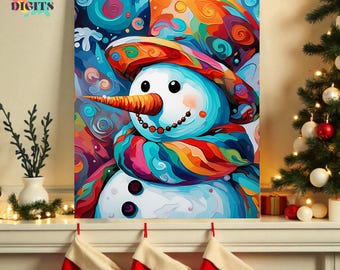 Peinture Par Numéros Adulte - Scène De Neige Et Sapin De Noël - Toile 40x50 Cm Avec Cadre - Kit Complet Loisir Créatif - 8