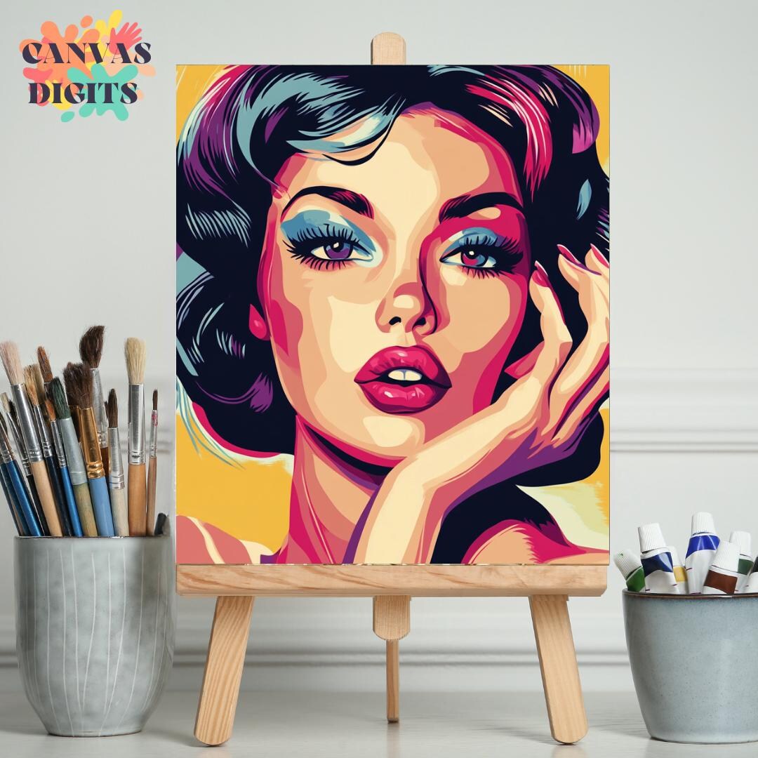 Vintage Female Portrait Paint by Numbers Kit for Adults, Numbered ...