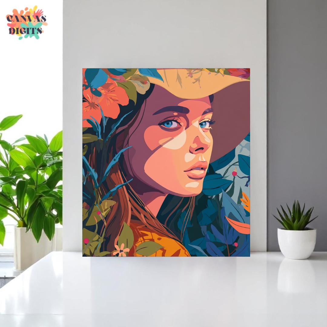 数字油絵 インド人 数字塗り絵画 100x135 CM キャンバス 油絵セット