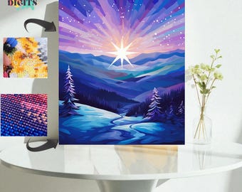 Diamond Painting Kit 5D Winter Starry Scenery, Full Gem Painting Kit, Complete Diamond Art Kit, Perfect Festive Gift, Painting With Diamond