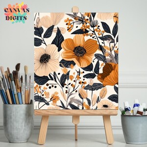 Flowers Paint By Numbers Kit, Diy Numbered Painting Kit, Paint By Numbers For Adults, Color By Number Flower Art Kit