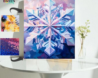 Giant Snowflake Diamond Painting Kit, Crystal-Like Geometric Segments, 5D Diamond Art For Adults, Holiday Gift, Diamond Art For Adults