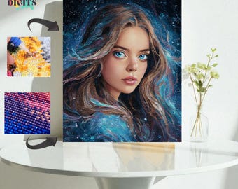 Fantasy Girl Diamond Painting, Mystical Woman Diamond Dotz Kit, 5D Diy Diamond Art Kit For Adults, Portrait For Home Wall Decor