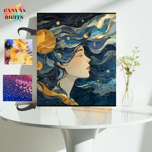 Divine Cosmic Woman Diamond Art, Woman Diamond Painting Kit, Diy Space Art Activity For Adults, Wall Art For Fantasy Lovers