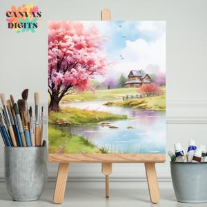Countryside  Nature&#39;s Canvas Painting Kit, Vertical Diy Painting By Numbers Kit, Perfect Gift For Art Enthusiasts