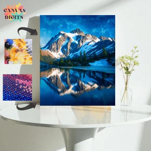 Majestic Winter Landscape Diamond Art, Snowy Mountain Diamond Painting Kit With Crystal Lake, Reflection Full Drill Diamond Painting Kit