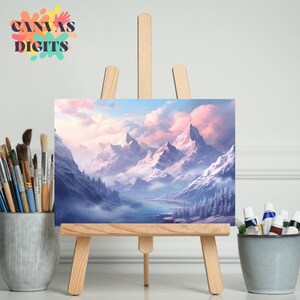 Landscape Mountain Paint By Numbers Kit, Peak Perspectives Painting Kit, Colorful Diy Paint Party, Activity For Adults, Coloring Numbered