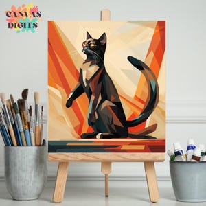 Peinture par numéros de chat pour adultes, activité couleur par numéros, kit de peinture par numéros de chat bricolage, toile d&#39;art facile pour les amoureux des chats