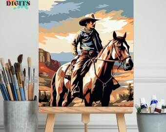 Pintura por números del Oeste, colorear por números para adultos, kit de pintura por números de paisajes del Oeste, pintura acrílica fácil para principiantes