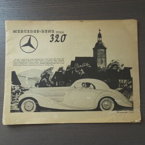 Vintage Mercedes Catalog, Illustrated &#39;50s Reprint of 1930s Type 320 Sales Booklet, Published by Clymer Motors, Los Angeles, Has Damage/Wear